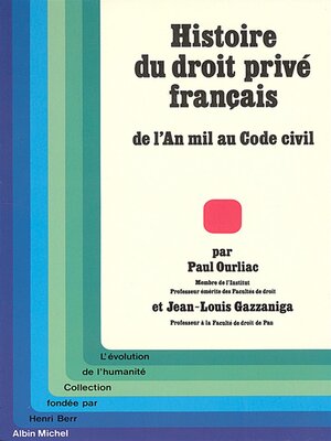 cover image of Histoire du droit privé français
